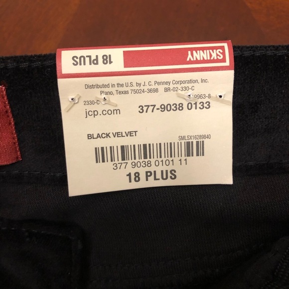 Arizona Black Velvet Jeans With Glitter Stripe on Sides Girls 18 Plus - Picture 7 of 10